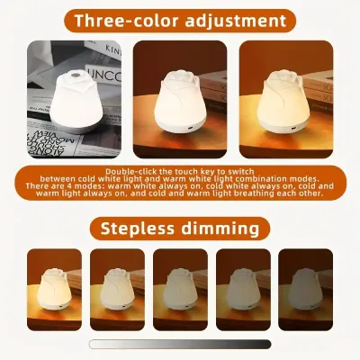 LED Rose Night Light Rechargeable